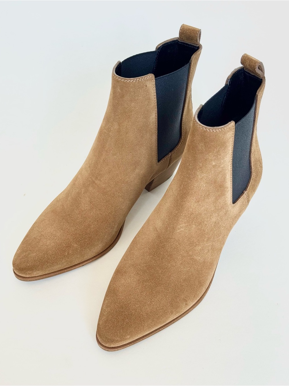 Saint Laurent Wyatt Chelsea Booties in Tan Suede with 2” Heel Stack - Italy - Picture 2 of 13